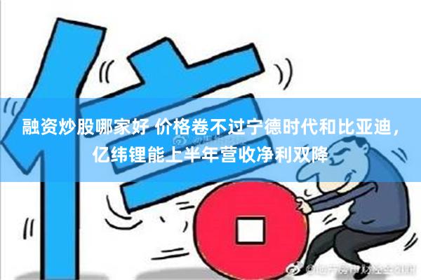 融资炒股哪家好 价格卷不过宁德时代和比亚迪，亿纬锂能上半年营收净利双降