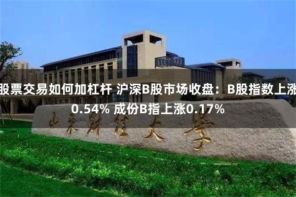 股票交易如何加杠杆 沪深B股市场收盘：B股指数上涨0.54% 成份B指上涨0.17%